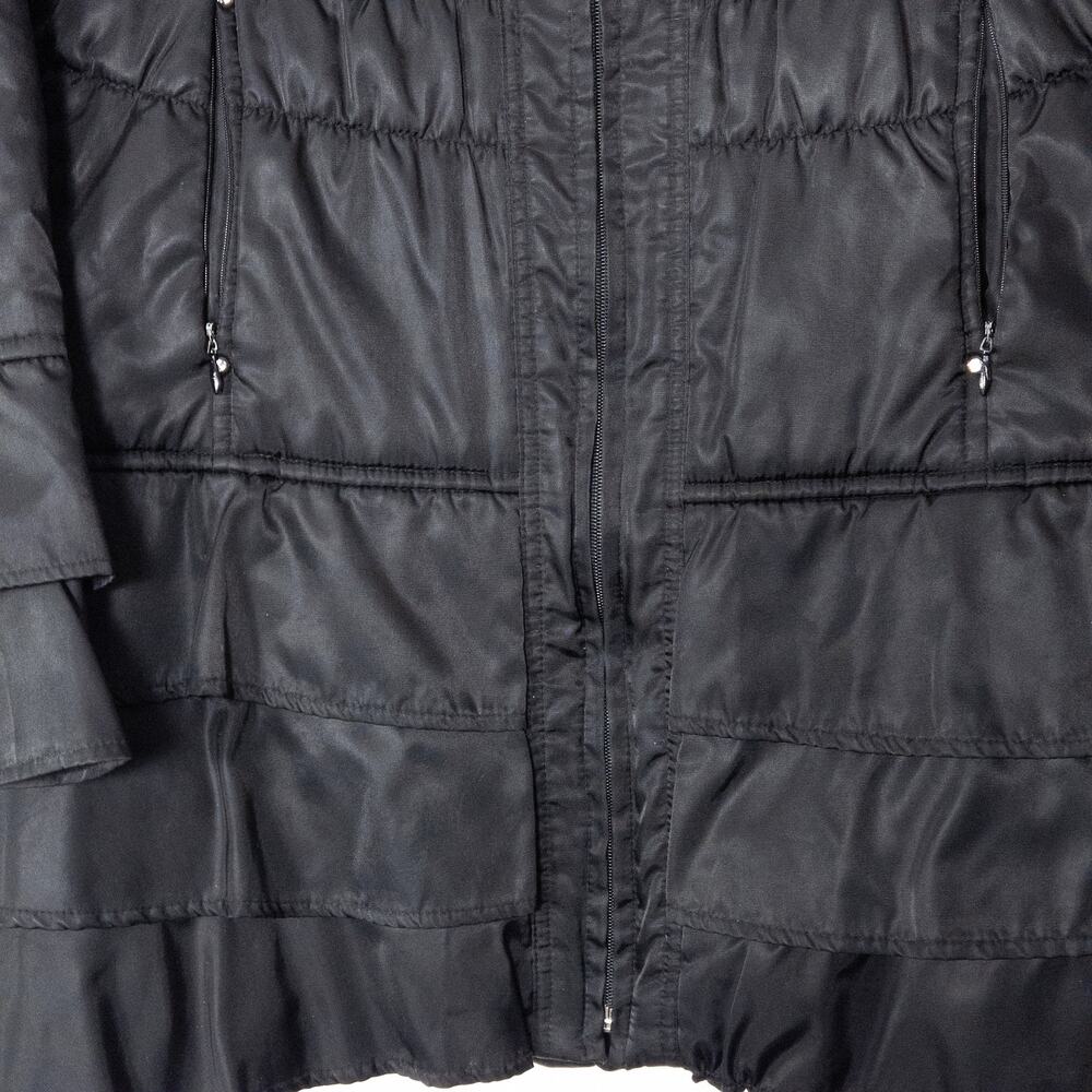 Baby Phat Quilted Puffer Jacket Black Women Size L Y2K Glam Streetwear - Picture 5 of 11